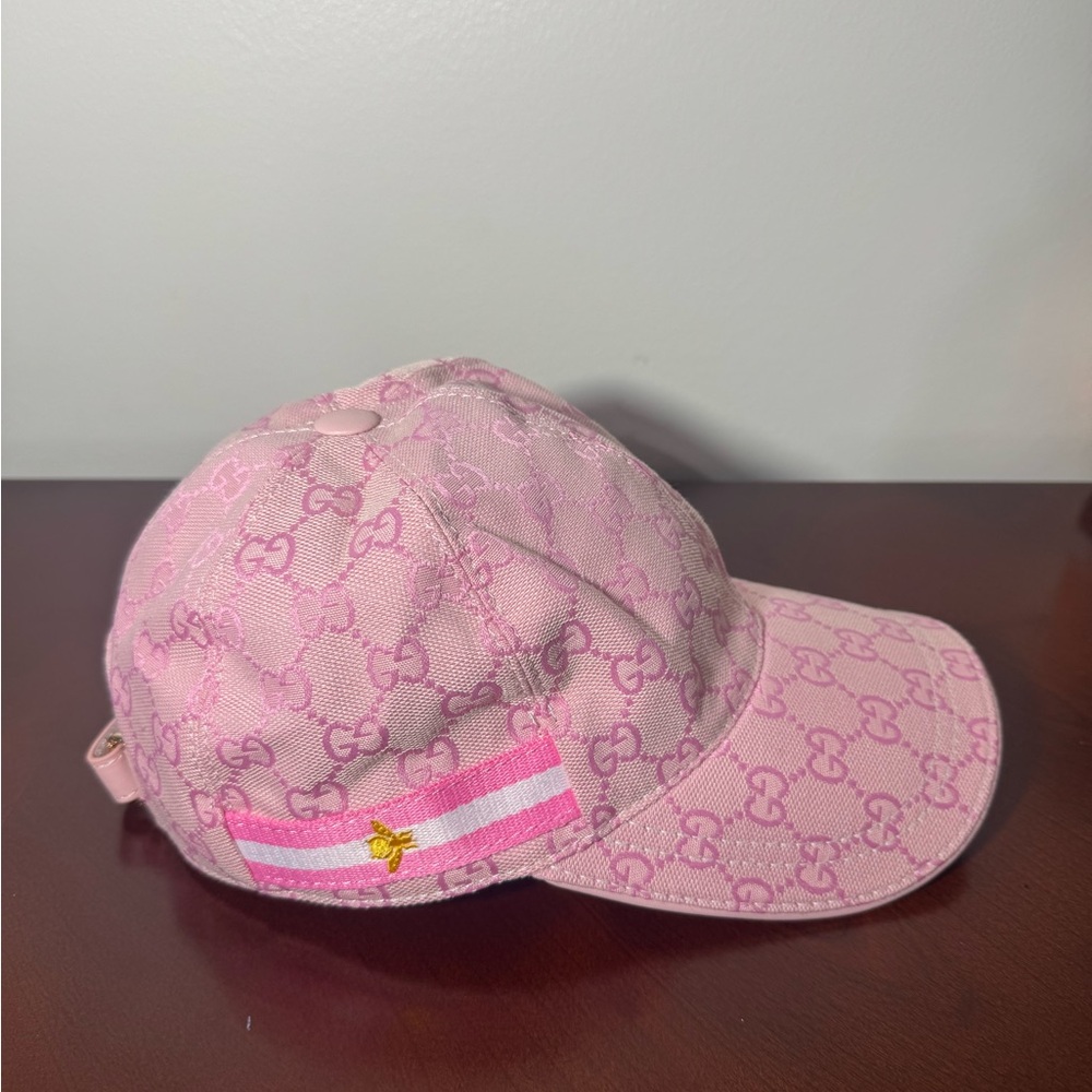 Gucci Pink Logo Cap with Gold Detail